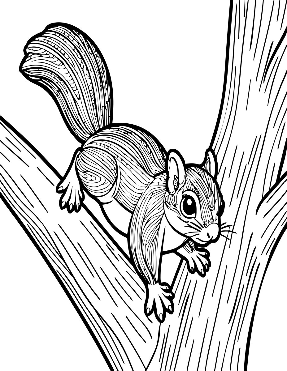 Flying Squirrel - free printable coloring page