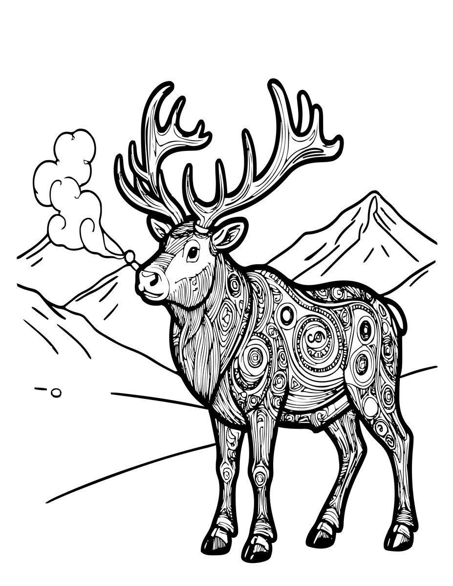 Elk Bugle - free printable coloring page