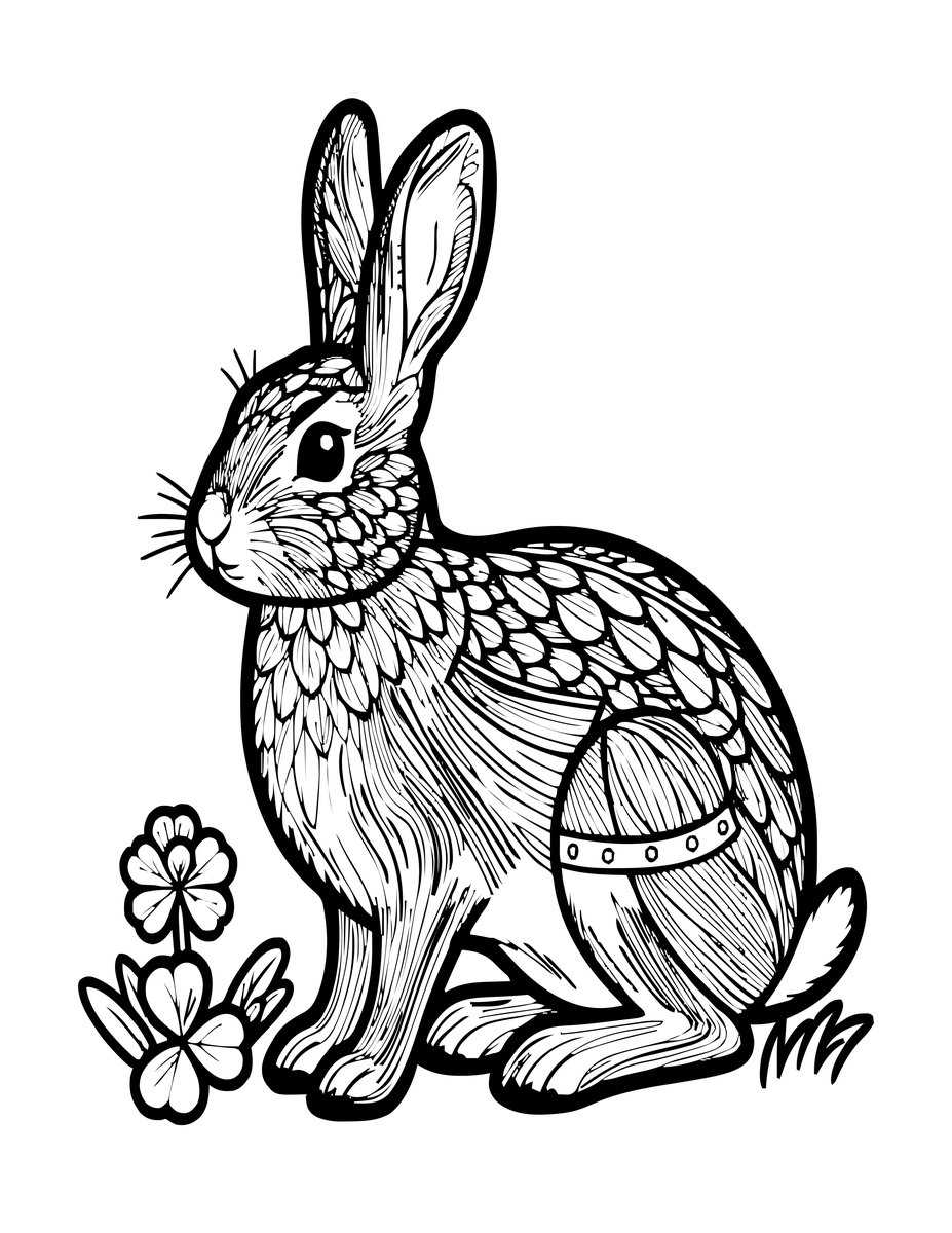 Cottontail Rabbit - free printable coloring page