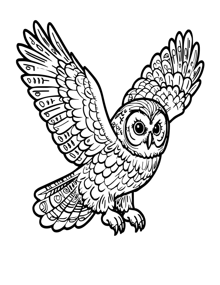 Barred Owl - free printable coloring page