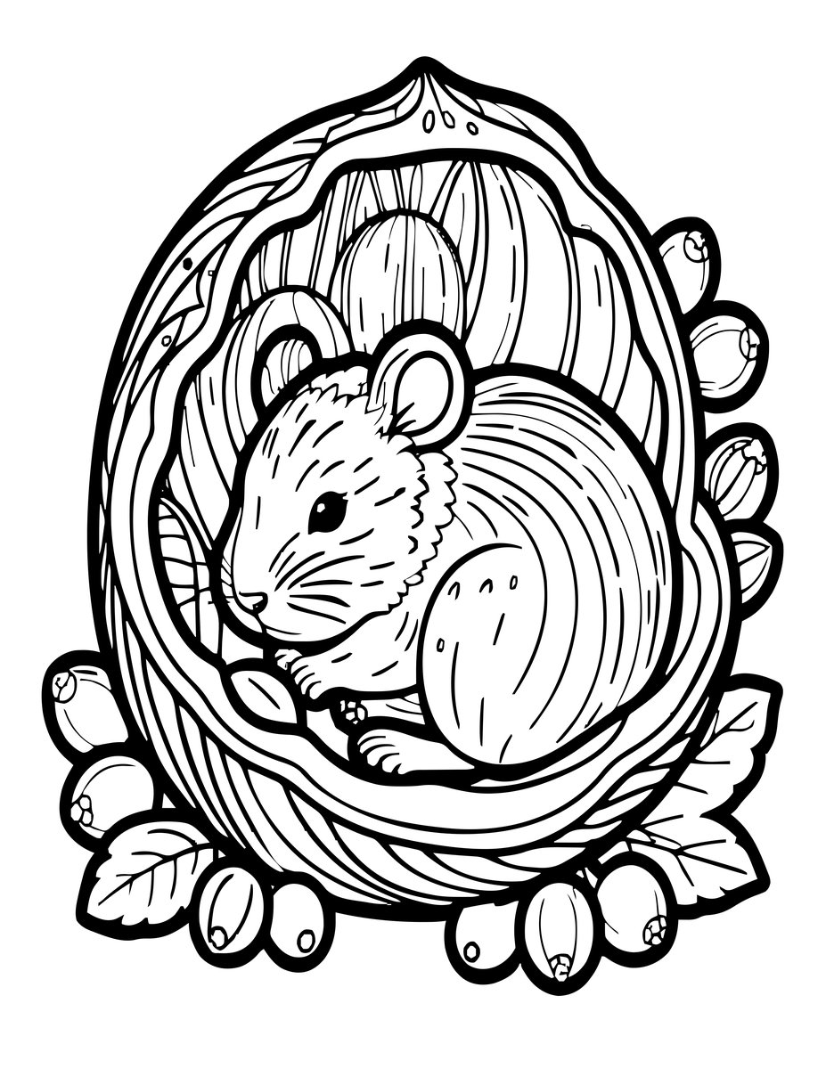 Dormouse - free printable coloring page
