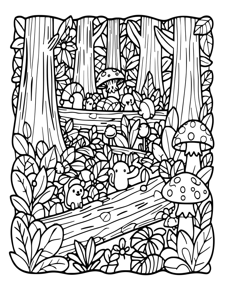Forest Floor - free printable coloring page