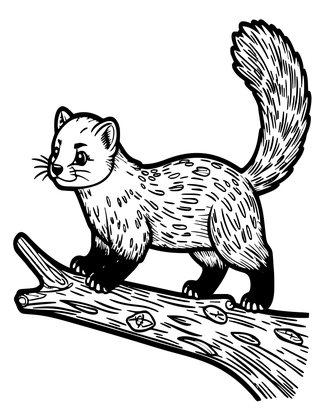 Pine Marten - Free printable coloring page