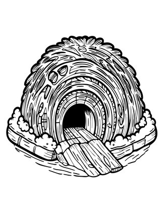 Beaver Lodge - Free printable coloring page
