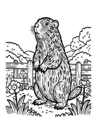 Woodchuck - Free printable coloring page