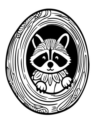 Raccoon - Free printable coloring page
