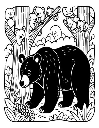 Black Bear - Free printable coloring page