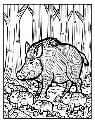 Wild Boar - Free printable coloring page