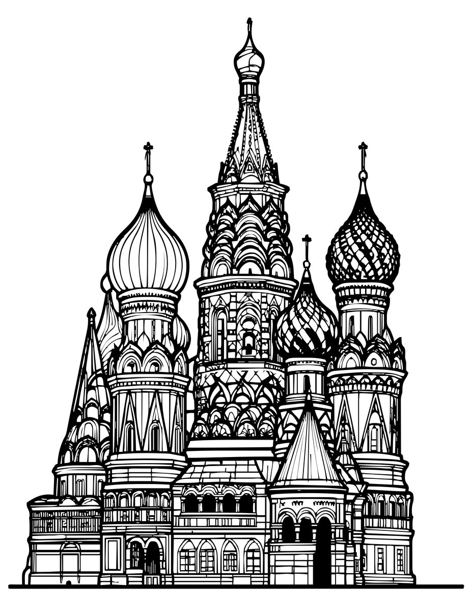 St. Basil's Cathedral - free printable coloring page