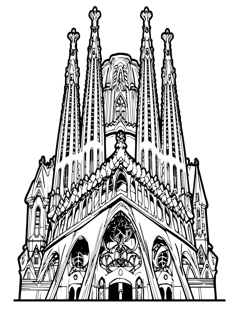 Sagrada Familia - free printable coloring page