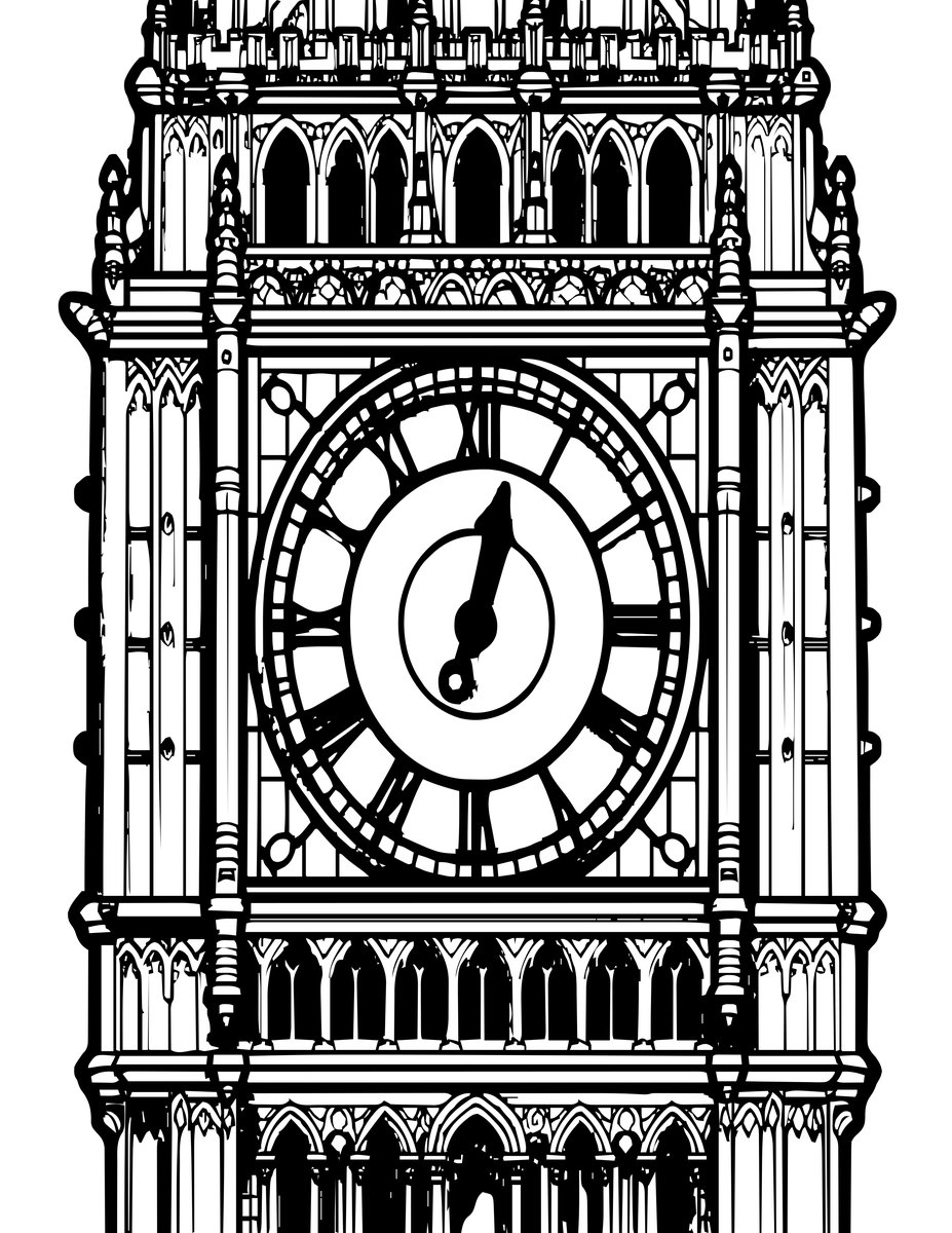 Big Ben - free printable coloring page