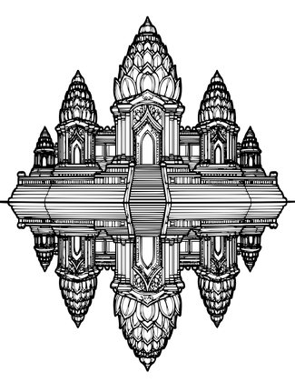 Angkor Wat - Free printable coloring page