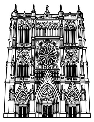 Notre Dame - Free printable coloring page