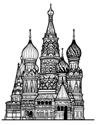 St. Basil's Cathedral - Free printable coloring page