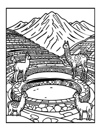 Machu Picchu - Free printable coloring page