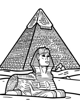 Ancient Pyramid - Free printable coloring page