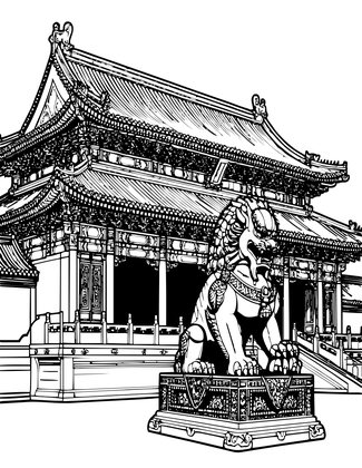 Forbidden City - Free printable coloring page