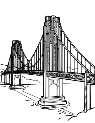 Golden Gate Bridge - Free printable coloring page
