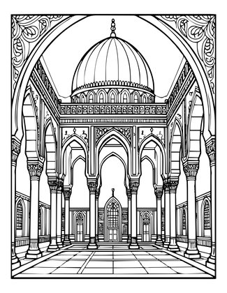 Grand Mosque - Free printable coloring page