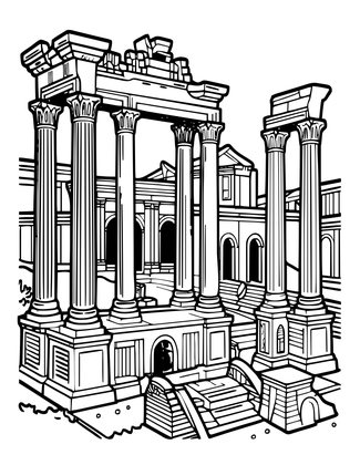 Roman Forum - Free printable coloring page
