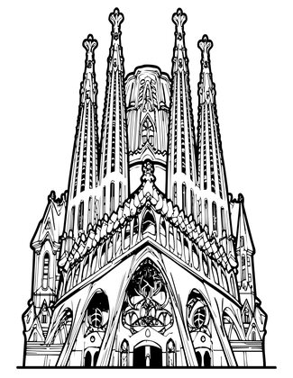 Sagrada Familia - Free printable coloring page