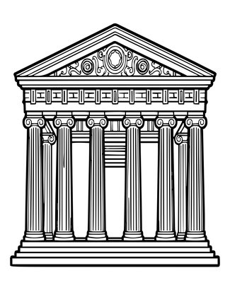 Parthenon - Free printable coloring page