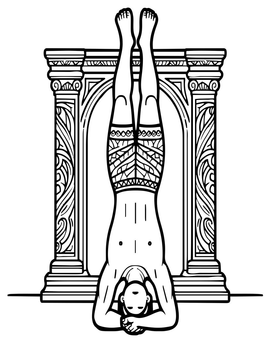 Headstand - free printable coloring page