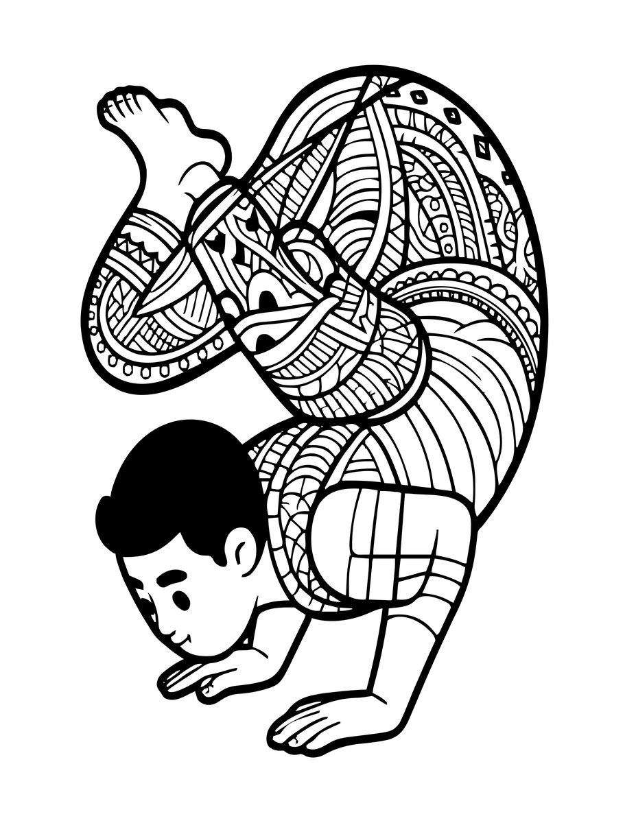 Crow Pose - free printable coloring page