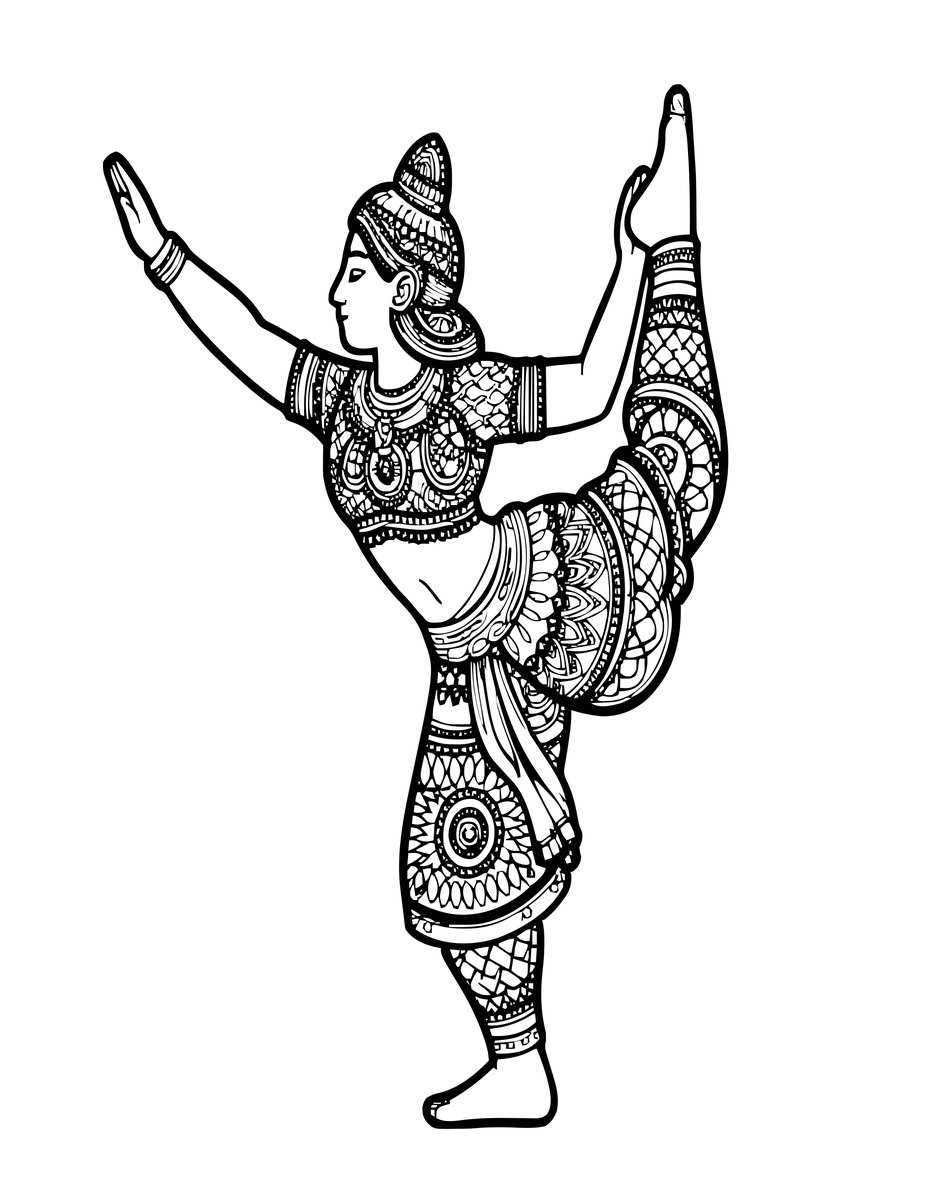 Dancer Pose - free printable coloring page