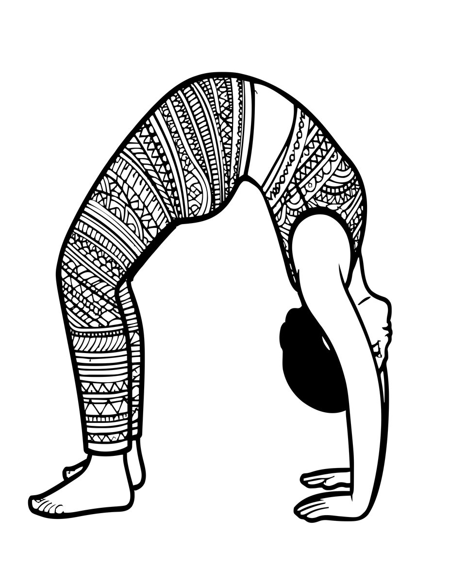 Bridge Pose - free printable coloring page