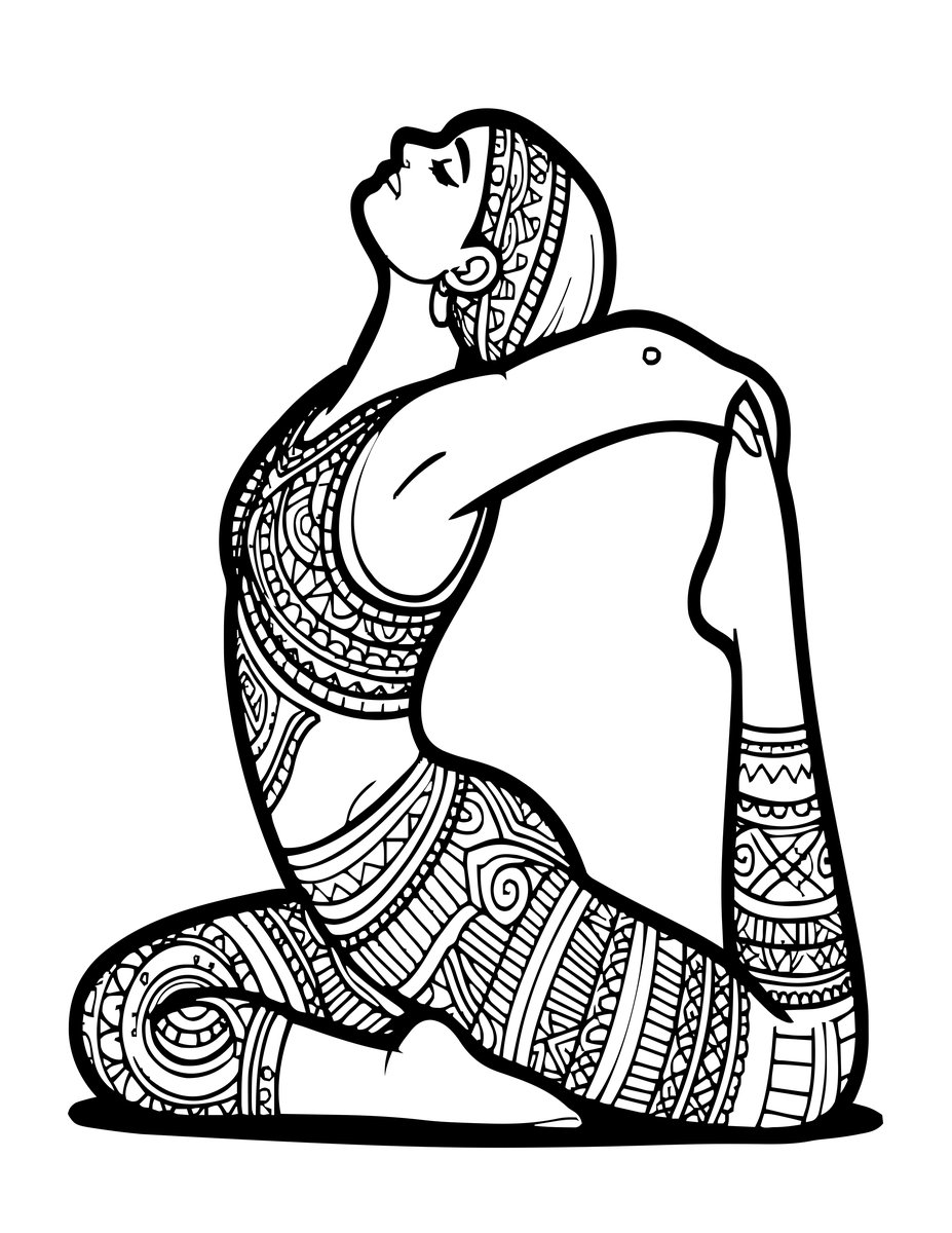 Pigeon Pose - free printable coloring page