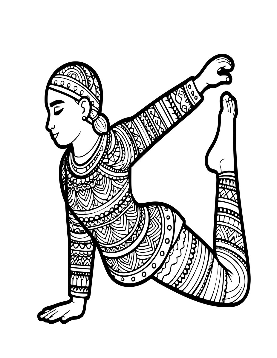 Eagle Pose - free printable coloring page
