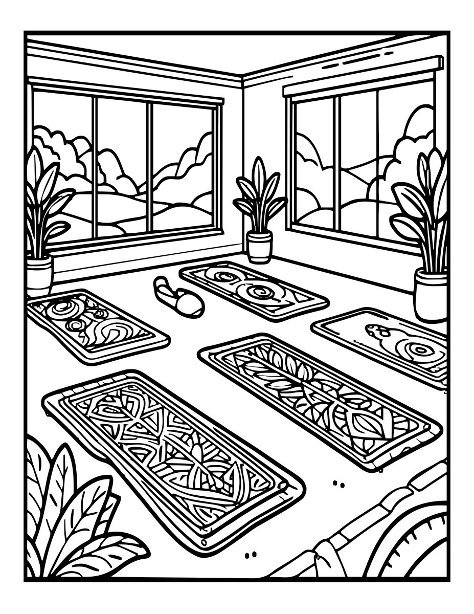 Yoga Studio - free printable coloring page