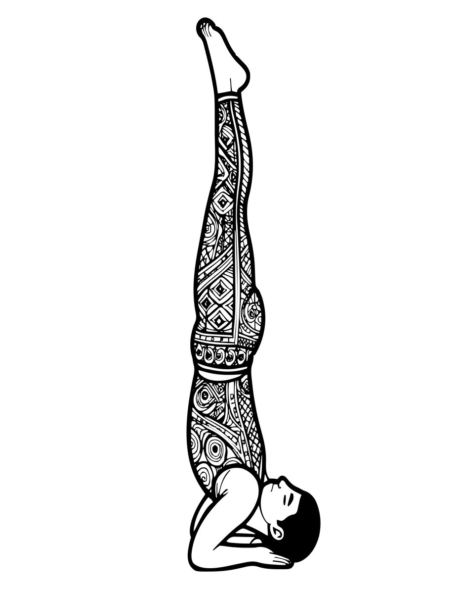 Shoulder Stand - free printable coloring page