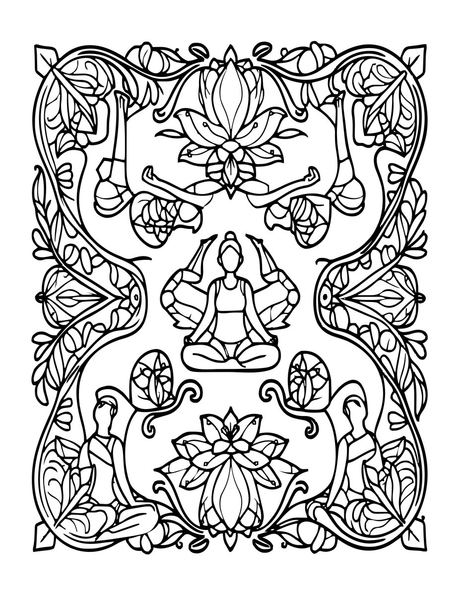 Yoga Journey - free printable coloring page