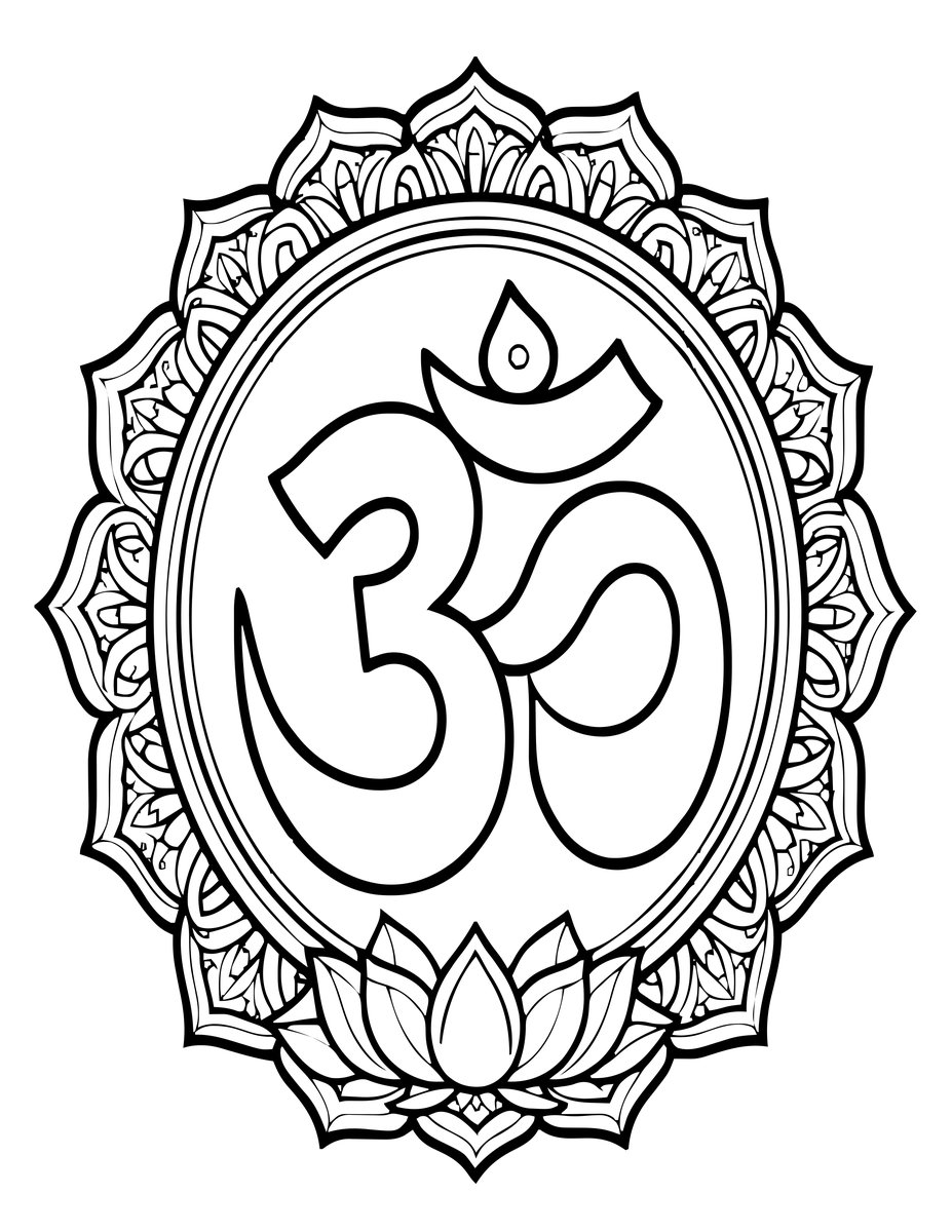 Om Symbol - free printable coloring page