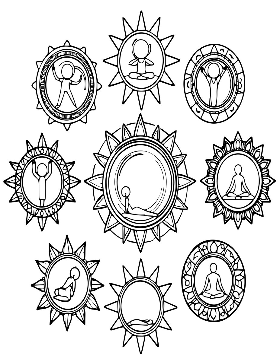 Sun Salutation - free printable coloring page