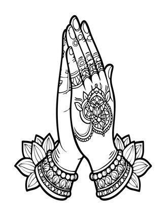 Prayer Hands - Free printable coloring page