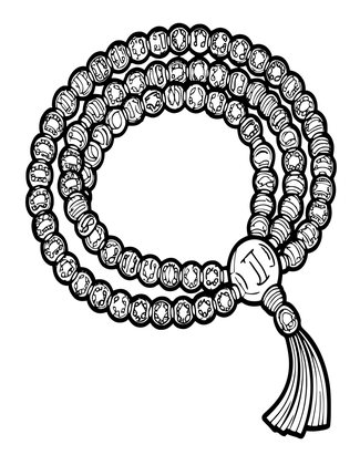 Mala Beads - Free printable coloring page