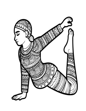 Eagle Pose - Free printable coloring page