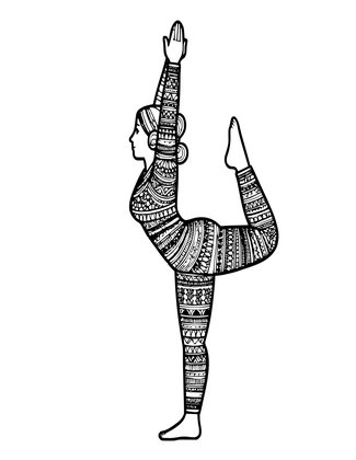 Half Moon Pose - Free printable coloring page