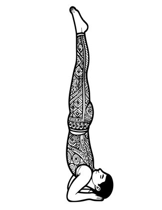 Shoulder Stand - Free printable coloring page