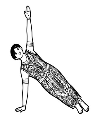 Side Plank - Free printable coloring page