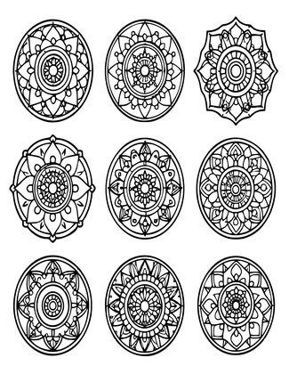 Chakra Mandala Set - Free printable coloring page