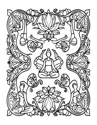 Yoga Journey - Free printable coloring page