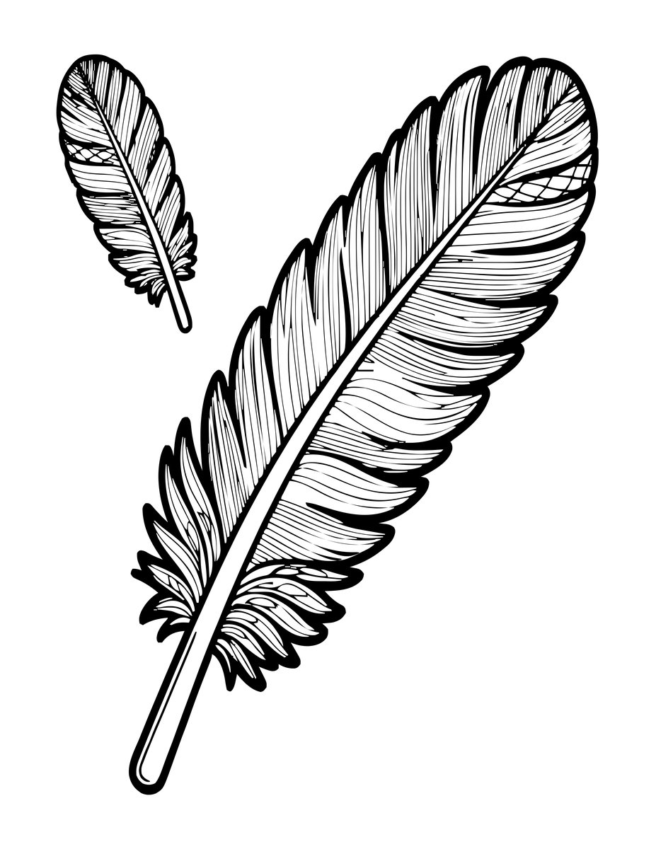 Zen Feather - free printable coloring page