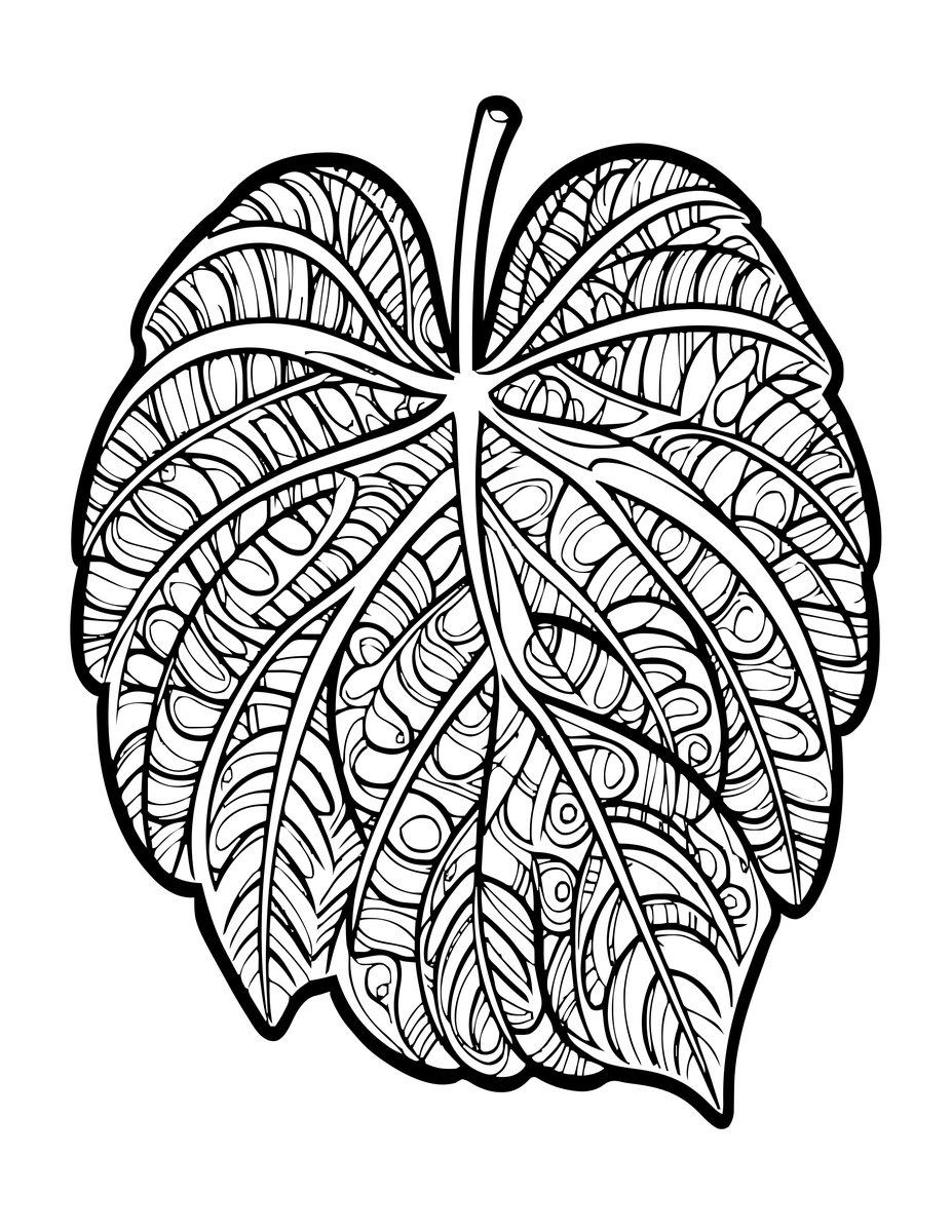 Zen Leaf - free printable coloring page