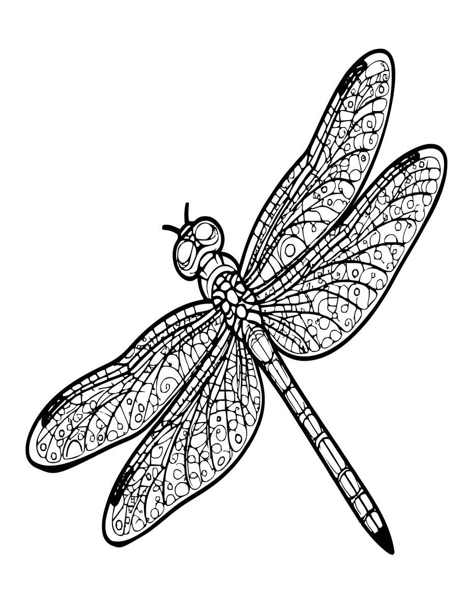 Zen Dragonfly - free printable coloring page