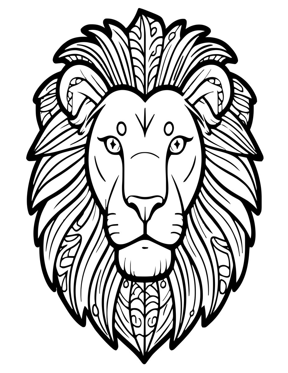Zen Lion - free printable coloring page