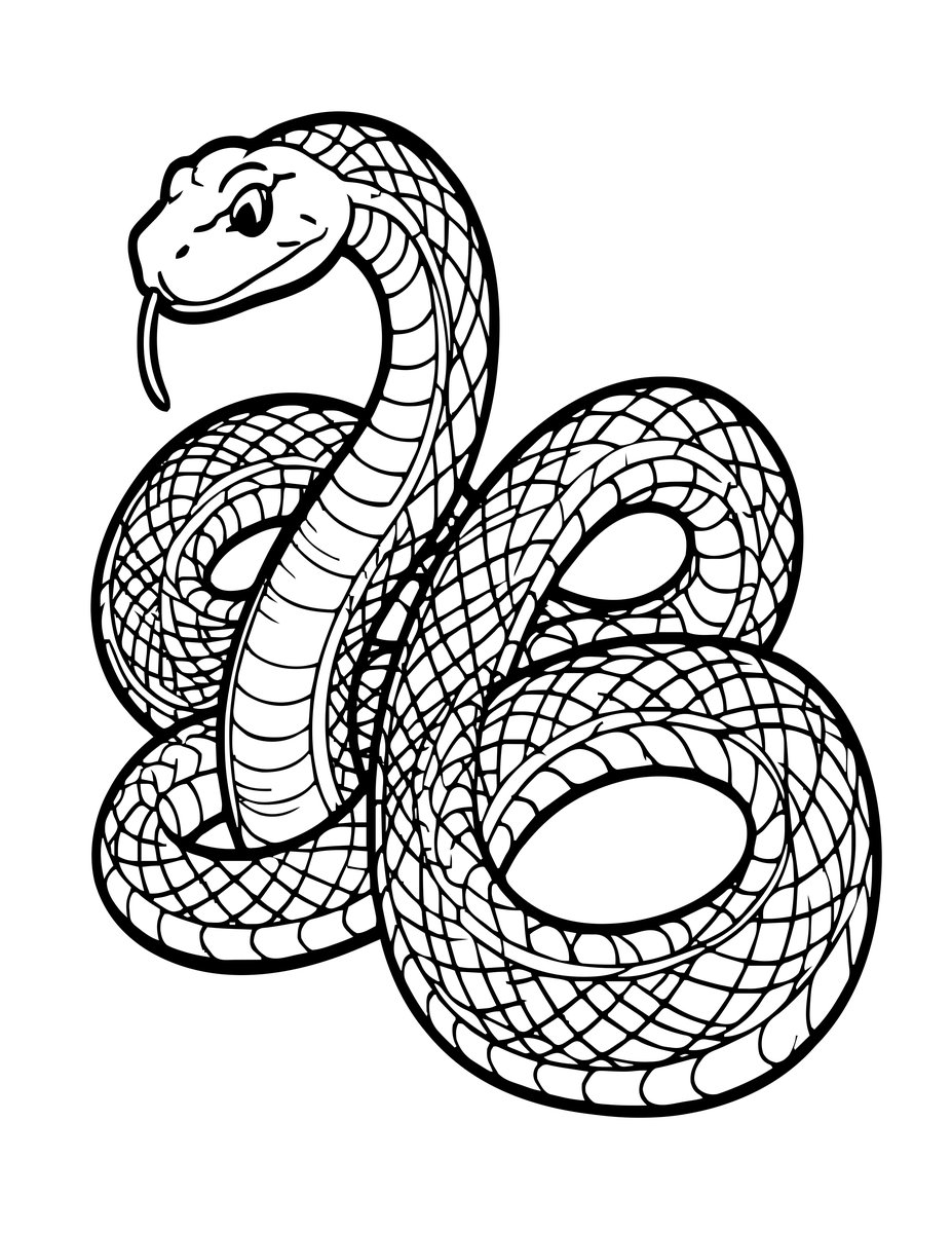 Zen Snake - free printable coloring page